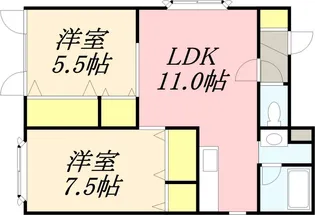 長橋コーポF棟【0102号室】の間取り