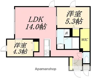 ネコオール小樽稲穂【403号室】の間取り