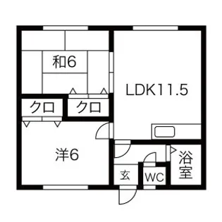 第二大島アパート【202号室】の間取り
