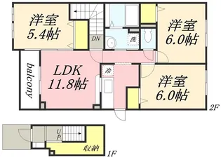 ユニゾンK【0202号室】の間取り
