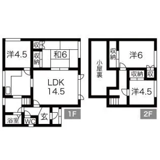 北海道小樽市奥沢1丁目【一戸建】の間取り