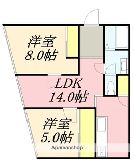 ユニカビル【3階A号室】の間取り