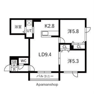 ULUHATUTERRACE【203号室】の間取り