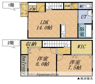 ノースブロード【103号室】の間取り