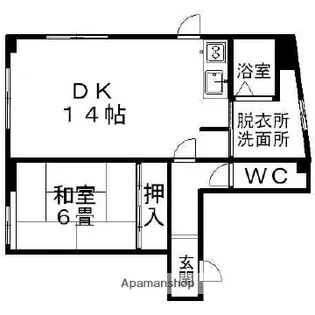 カキザキビル【302号室】の間取り