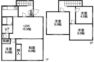 北海道小樽市長橋5丁目【一戸建】の間取り