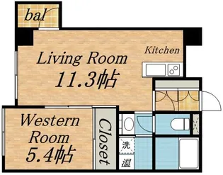サムティ学園前【6階】の間取り