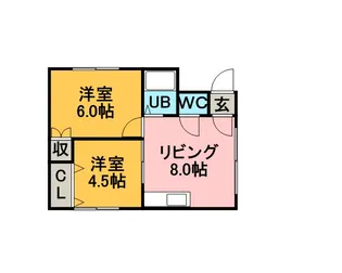岩間ハイツ1【2号室】の間取り