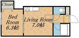 パールビュー【0303号室】の間取り