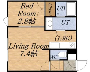 ラ・メゾンドボヌール【203号室】の間取り