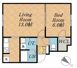 ノーマルヒル平和通【206号室】の間取り