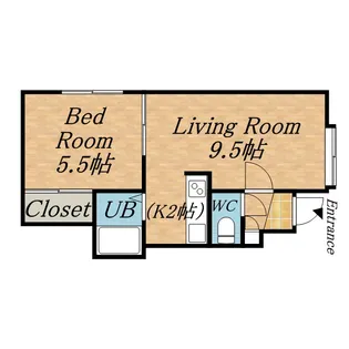 パークサイド月寒東【105号室】の間取り
