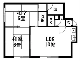 レジデンスヒルトップⅡ【208号室】の間取り