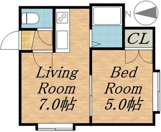 プライムハウス南平岸壱番館【203号室】の間取り