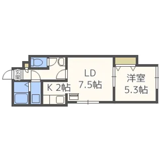 フェリシティ【102号室】の間取り