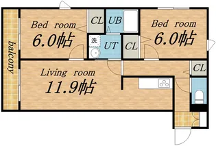アムール平岸【9階】の間取り