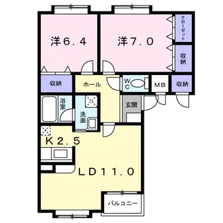 バルチューレ壱番館【1階】の間取り
