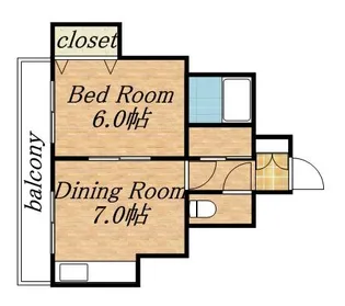 プルーデンス西岡【401号室】の間取り