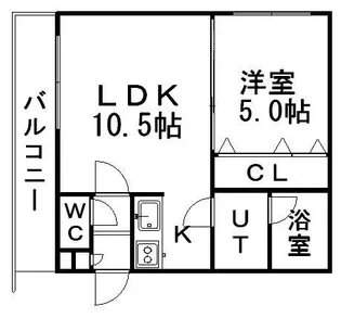 ウォームズライフ菊水【401号室】の間取り