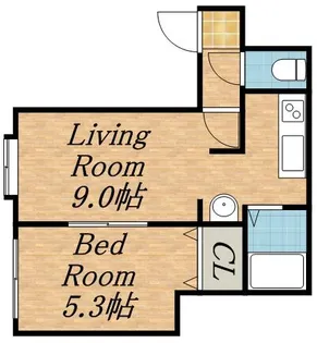 ドゥボワ平岸【102号室】の間取り