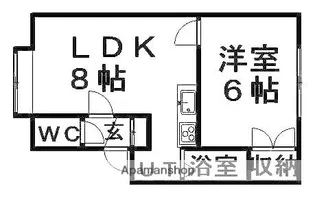 ローズヴィラ菊水【101号室】の間取り