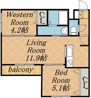 アルバミュウ【4階】の間取り