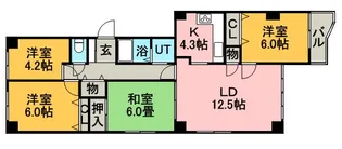 エクセレント月寒【8階】の間取り