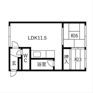 サンハイツザ南【13号室】の間取り