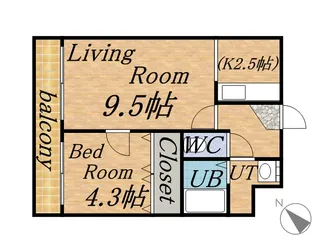 フロムコート【2階】の間取り