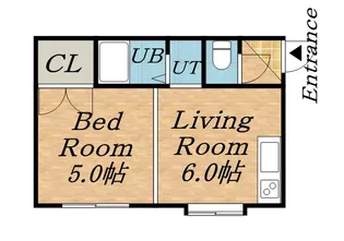 クィーンズコートⅡ【8号室】の間取り