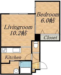 PODIUM H38【202号室】の間取り