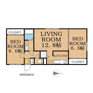 ジュネス東札幌【401号室】の間取り