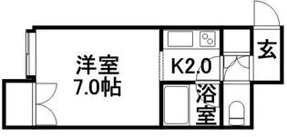 パステル本通11A棟【102号室】の間取り