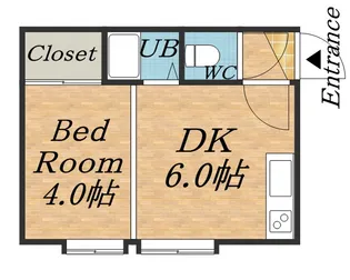 グレース白石B【2号室】の間取り