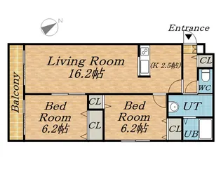 ディアコート【201号室】の間取り