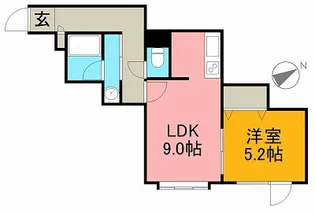 ボンヌシャンス【202号室】の間取り