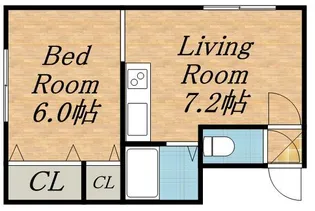 コーポ中の島R【202号室】の間取り