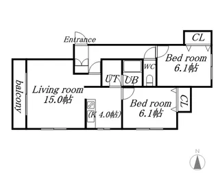 ヒルズK【101号室】の間取り