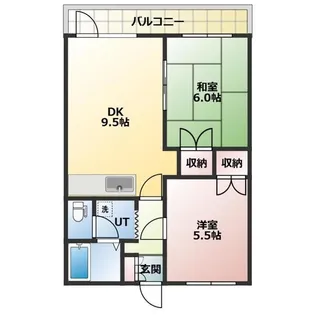 キーウェストハウス月寒【102号室】の間取り