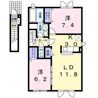 ジェルメカルム【2階】の間取り