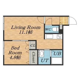 ルミエール南郷通B【0202号室】の間取り
