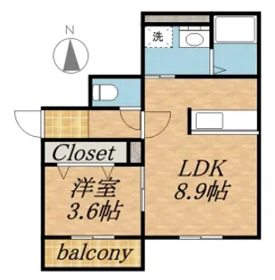クリムゾン学園前【3階】の間取り