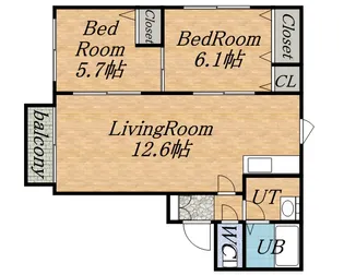 セレッソ栄通Ⅰ【202号室】の間取り
