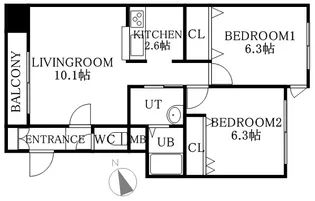 グランメールマーベラス【3階】の間取り