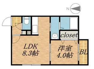 ラフィーネ学園前Ⅱ【303号室】の間取り