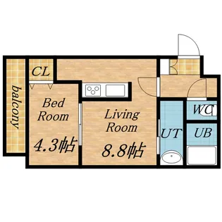 アンクレー南郷【0403号室】の間取り