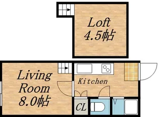 パームツリー月寒東【205号室】の間取り
