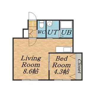 パステルキューブ【202号室】の間取り