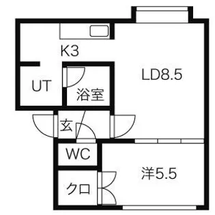 クラージュ月寒 A【205号室】の間取り