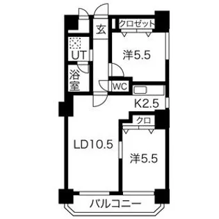 フォンテーヌ豊平【4階】の間取り